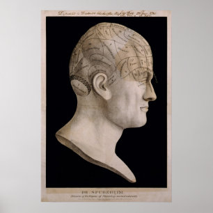 Poster Diagramme de phrénologie de Dr. Spurzheim's