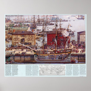 Poster Diagramme des quais du Massachusetts de Salem