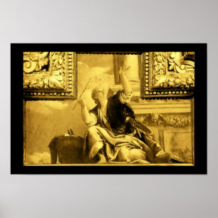 Poster DIALECTIQUE ,noir,jaune or