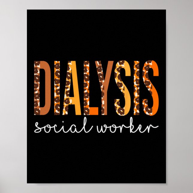 Poster Dialyse Travailleur Social Leopard Automne Thanksg (Devant)
