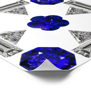 Poster Diamant Sapphire Gemstone Art, Bleu