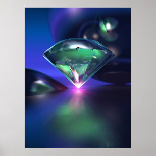 Poster Diamant sur violet