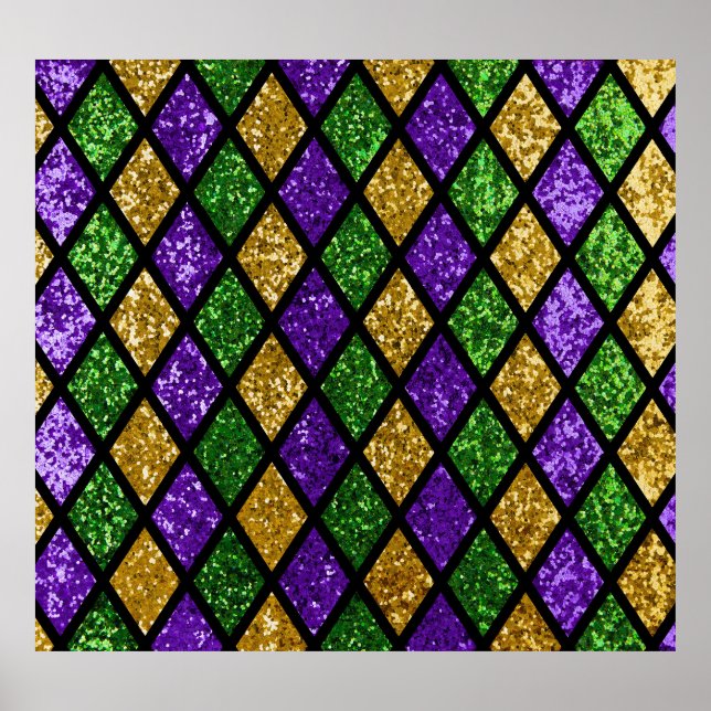 Poster Diamants de paillettes scintillants, arrière - pla (Devant)