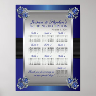 Poster Diamètre élégant Sapphire Mariage de siège graphiq