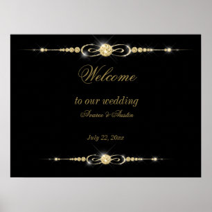 Poster Diamonds Gold et Parties scintillant Mariag