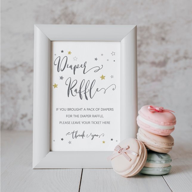 Poster Diaper Raffle SIGNE Baby shower neutre genre (Créateur téléchargé)