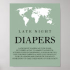 Diapeurs de nuit Voyage World Map Baby shower
