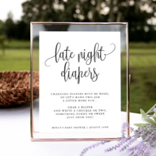 Poster Diapeurs nocturnes, Douche Calligraphie Minimalist