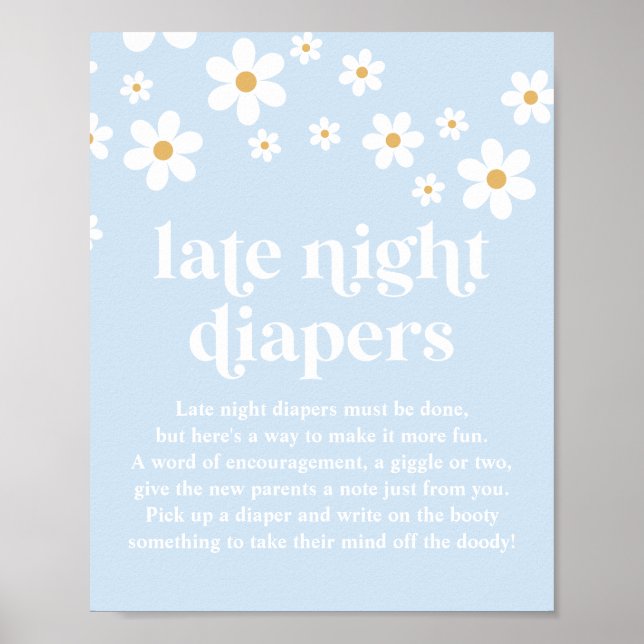 Poster Diapositives de nuit Baby shower de marguerite (Devant)