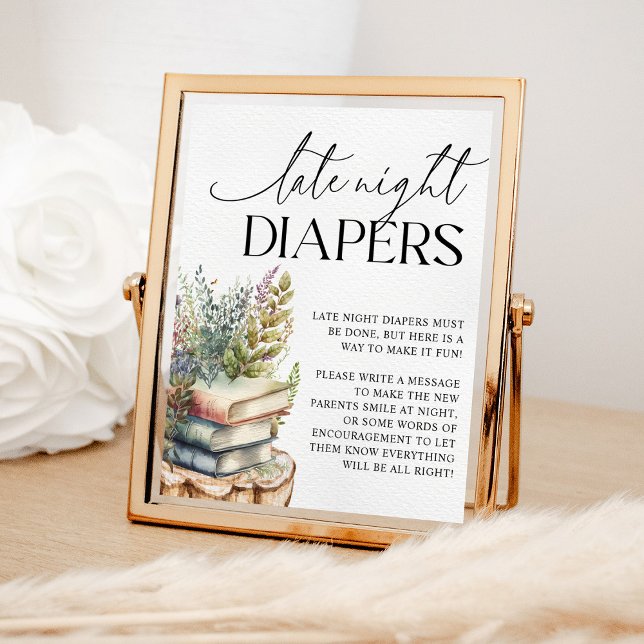 Poster Diapositives de nuit Baby shower Storybook (Créateur téléchargé)