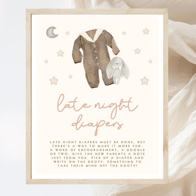 Poster Diapositives de nuit Boho Baby shower Jeu (Créateur téléchargé)