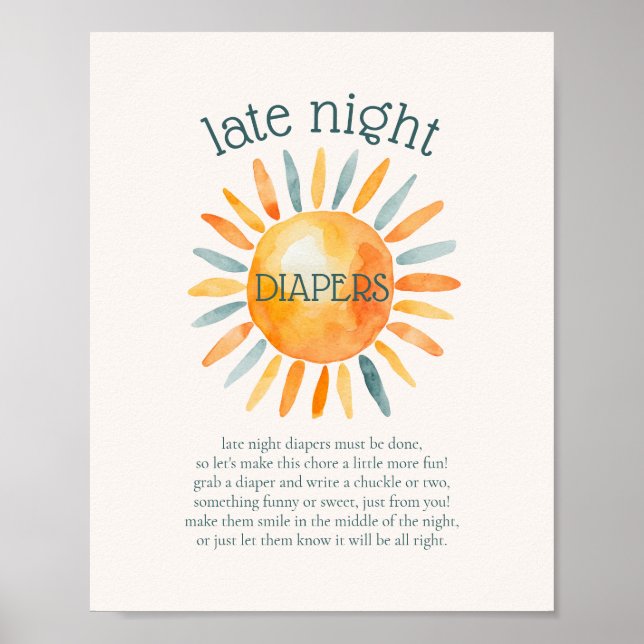 Poster Diapositives de nuit Jeu Baby shower Sun (Devant)