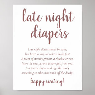 Poster Diapositives De Nuit Taupe Simple   Rose du désert