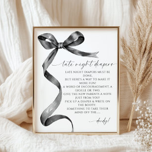 Poster Diapositives nocturnes Baby shower noir de la cave
