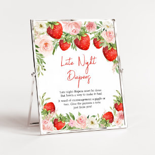 Poster Diapositives nocturnes du Baby shower de fraises