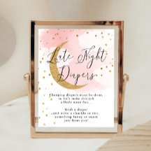 Diapositives nocturnes Pink Gold Moon Baby shower