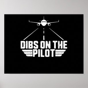 Poster Dibs On Pilot Aviation Aircraft Plane Girfriend