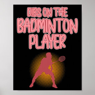 Poster Dibs Sur Le Joueur Badminton Navette Entraîneur Gr