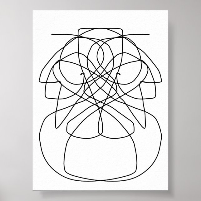 Poster Dibujo de arte de líneas abstractas (Devant)
