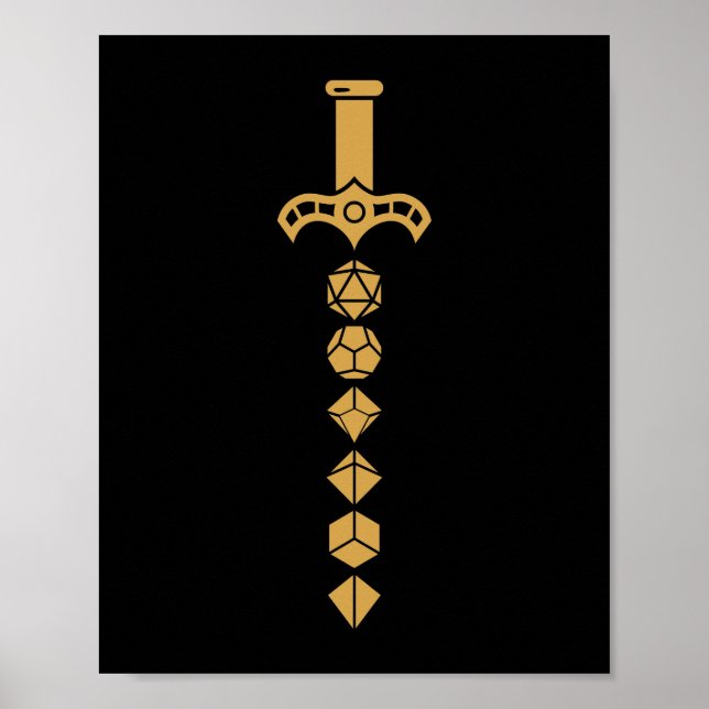 Poster Dice Sword du Paladin Tabletop RPG (Devant)