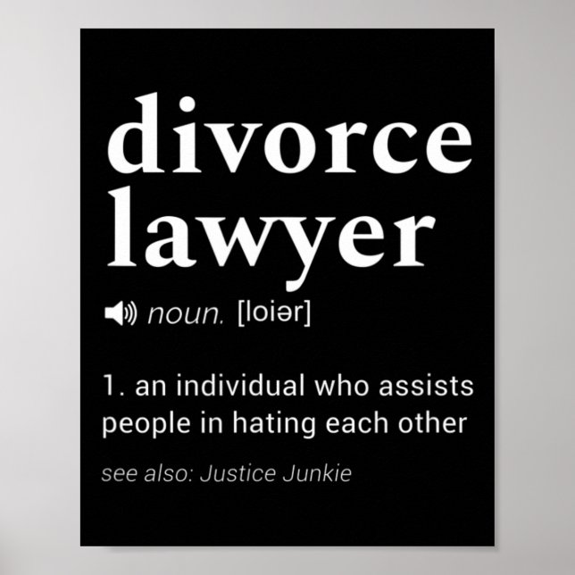 Poster Dictionnaire de l'avocat de divorce - Description  (Devant)
