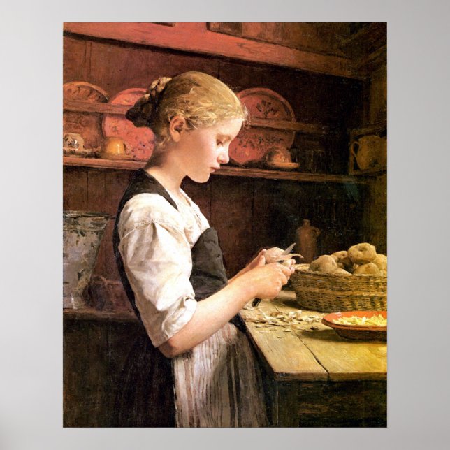 Poster Die kleine Kartoffelschälerin (Devant)