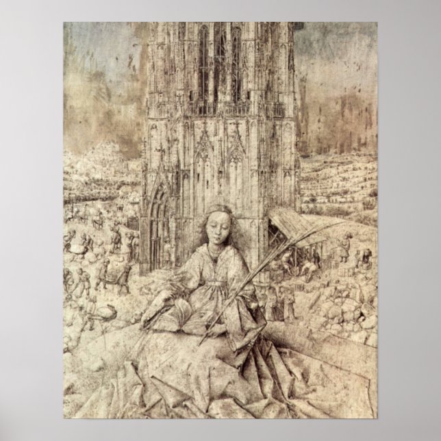 Poster Die St Barbara par Jan van Eyck (Devant)