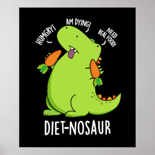 Poster Diet-nosaurus Blagues drôles de dinosaure Fond som