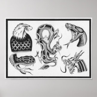 Poster Dietzel Vintage Tattoo Flash