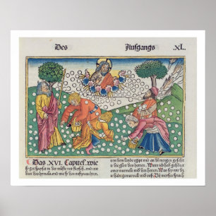 Poster Dieu 13-22 de l'exode 16 fournit les cailles et la