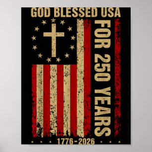 Poster Dieu a béni les États-Unis pendant 250 ans 1776 20