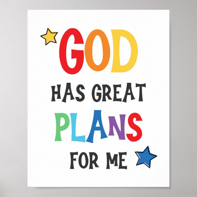 Poster Dieu A De Grands Plans Pour Moi Enfants Art Chréti (Devant)