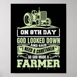 Poster Dieu A Donc Fait De L'Agriculture Un Tracteur De L