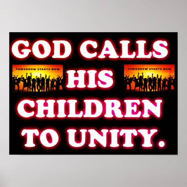 Poster Dieu Appelle Ses Enfants À L'Unité. (Devant)