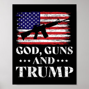 Poster Dieu Armes Et Trump