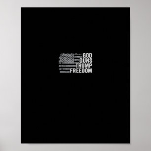 Poster Dieu Armes Trump Liberté - Drôle de chrétien Pro G