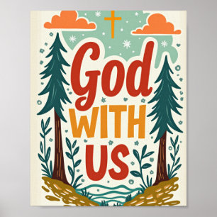 Poster Dieu avec nous Mur de Noël Art