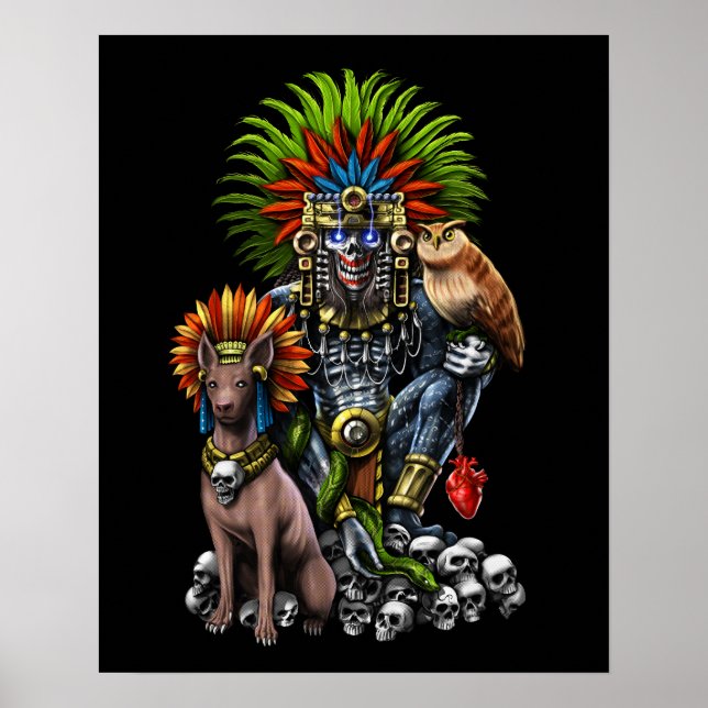 Poster Dieu aztèque Mictlantecuhtli (Devant)