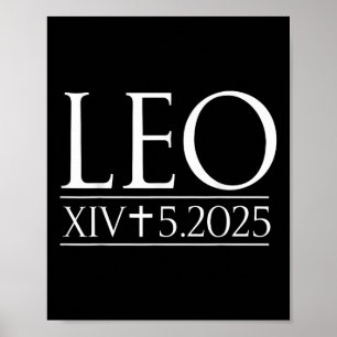 Poster Dieu Béni Pape Leo Xiv Christian 2025 Retro Vintag
