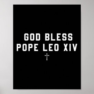 Poster Dieu Béni Pape Leo Xiv Christian Dit Citation Homm