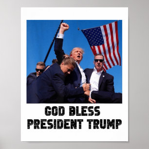 Poster Dieu bénisse le président Trump, Donald Trump 2024