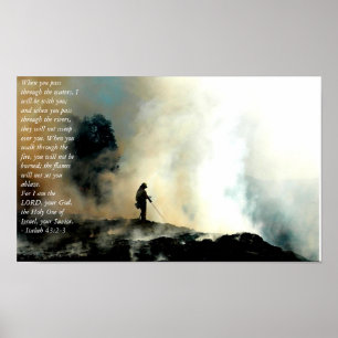Poster Dieu bénisse nos pompiers