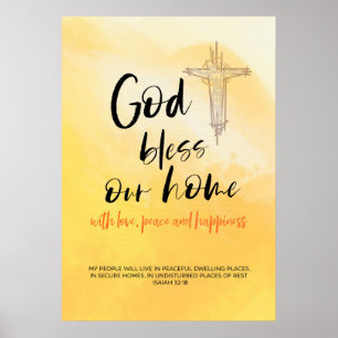 POSTER DIEU BÉNISSE NOTRE MAISON