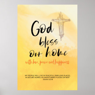 POSTER DIEU BÉNISSE NOTRE MAISON