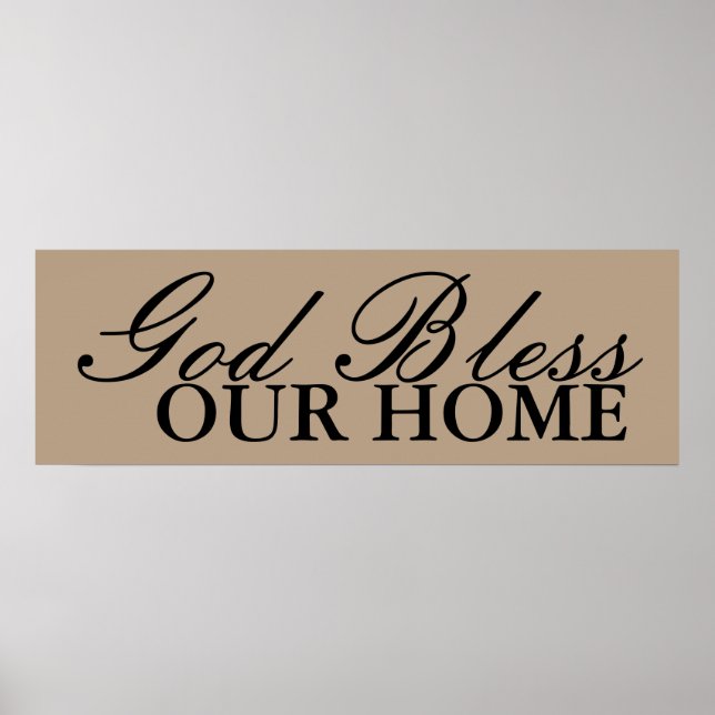 Poster Dieu bénisse notre maison Mur Décor Art (Devant)