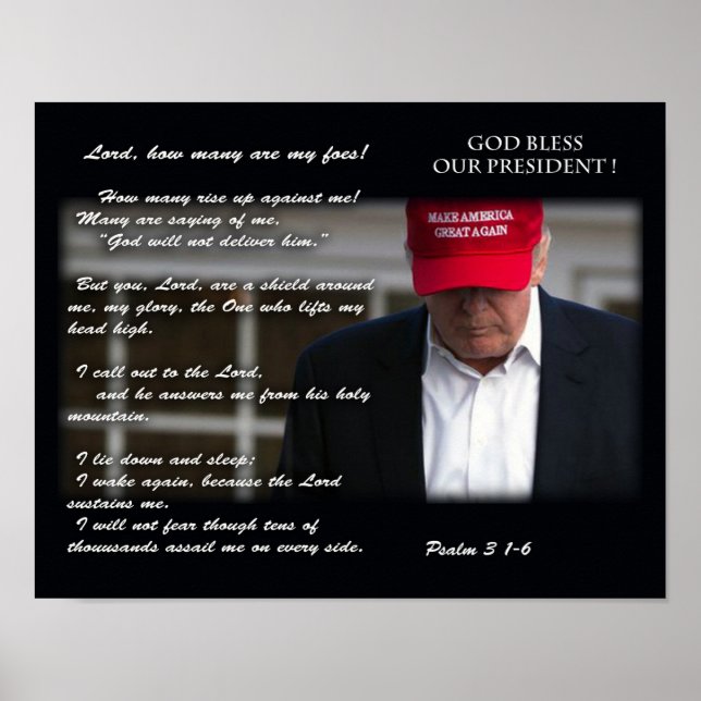 POSTER DIEU BÉNISSE NOTRE PRÉSIDENT (Devant)
