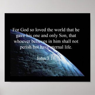 Poster Dieu Cite : Jean 3:16 — "Dieu a aimé le monde"