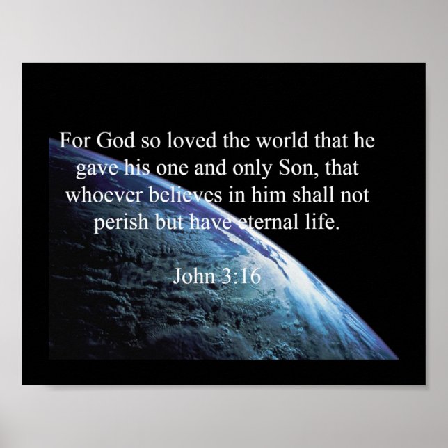Poster Dieu Cite : Jean 3:16 — "Dieu a aimé le monde" (Devant)