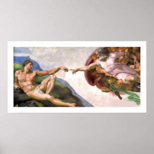 Poster Dieu crée Adam (détail) par Michel-Ange