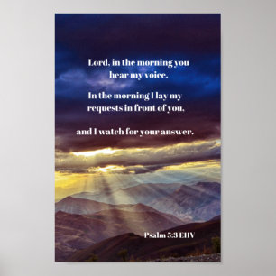 Poster Dieu de confiance Bible Verse Psaume 5